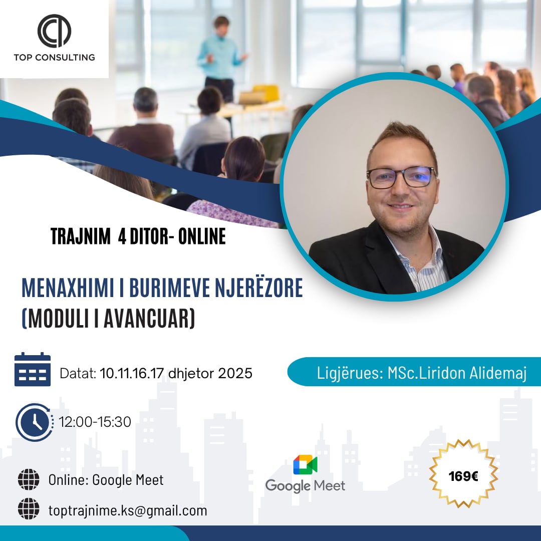 Përmbajtja e trajnimit: Moduli i Avancuar i Burimeve Njerëzore